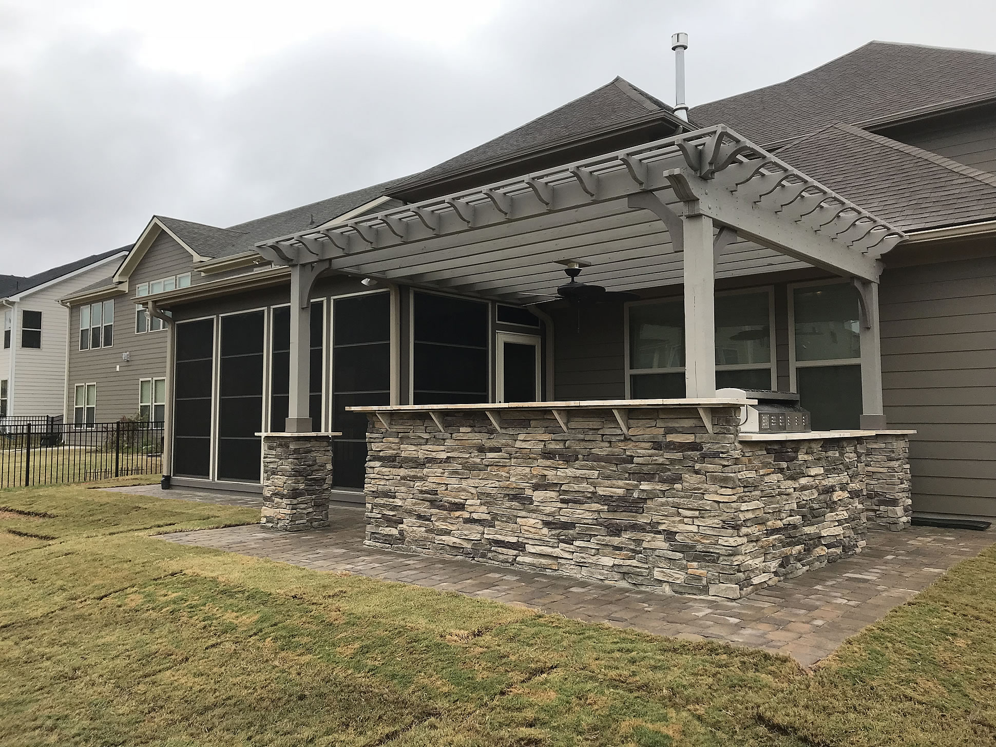 pergola and patio combination