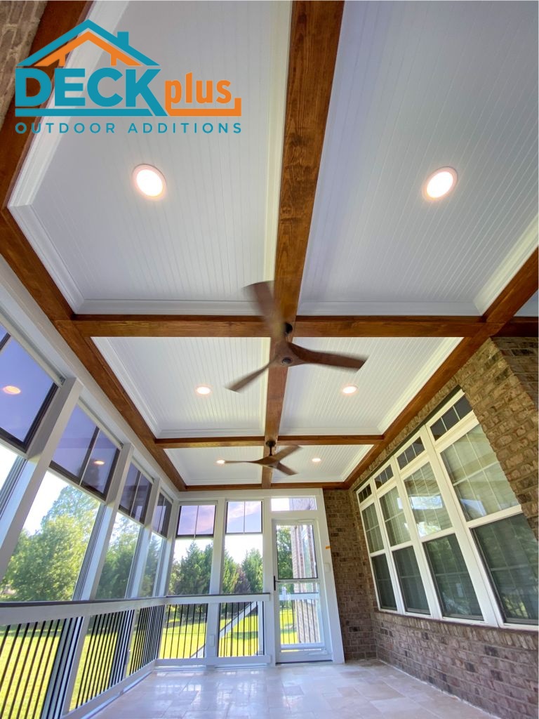 cofferred ceiling detail three season room waxhaw nc