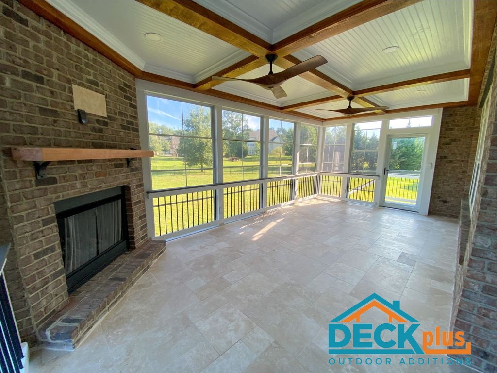 three season room in waxhaw travertine tile floor 