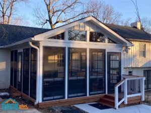 3-season porch by deck plus with gable roof