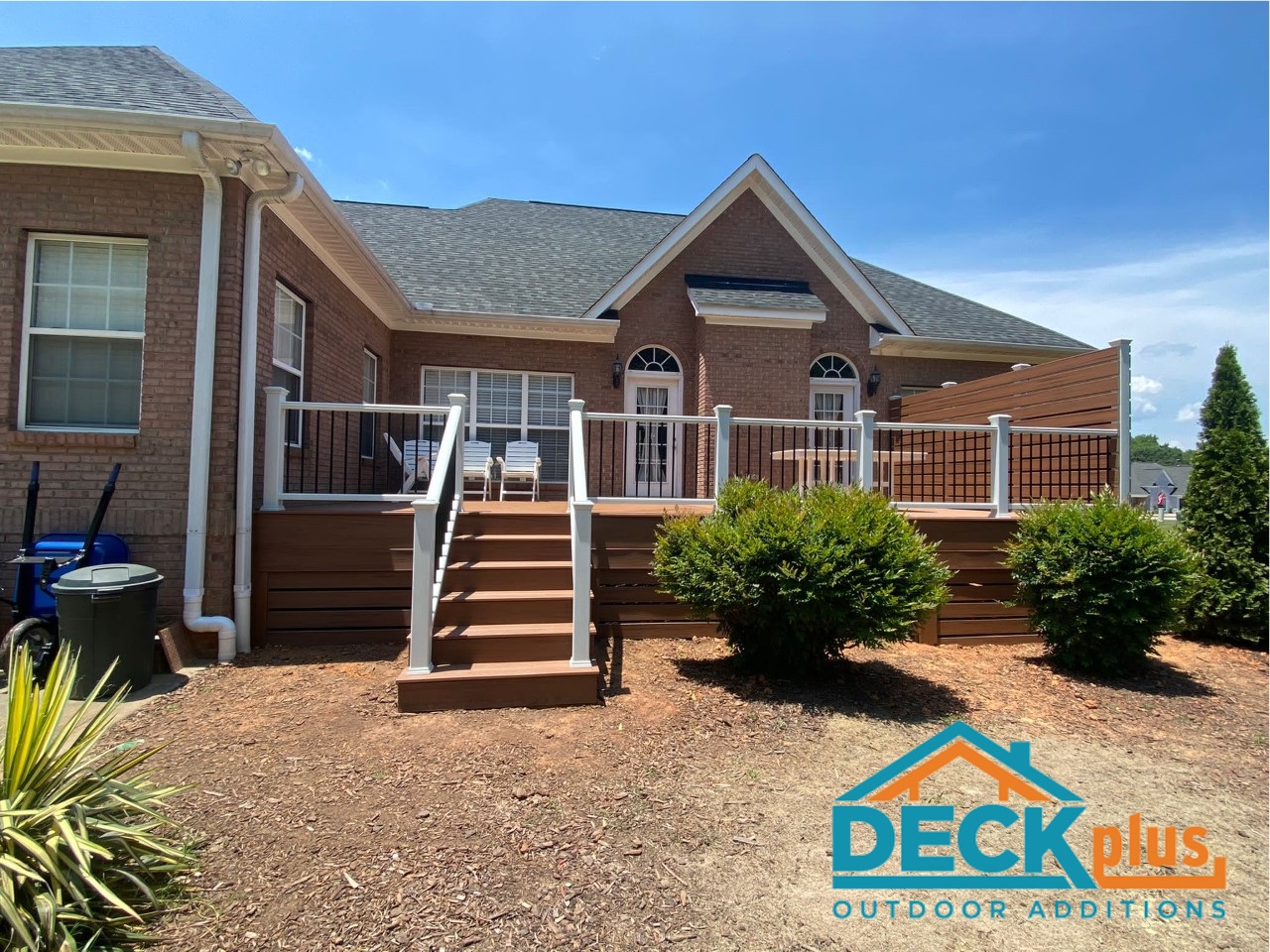 low maintenance deck with custom rail contrast and privacy ></noscript></p>
<p>Solid board skirting adds architectural design interest while assuring underside accessibility when needed.</p>
<p>At the end of the day, the main takeaway is <a href=