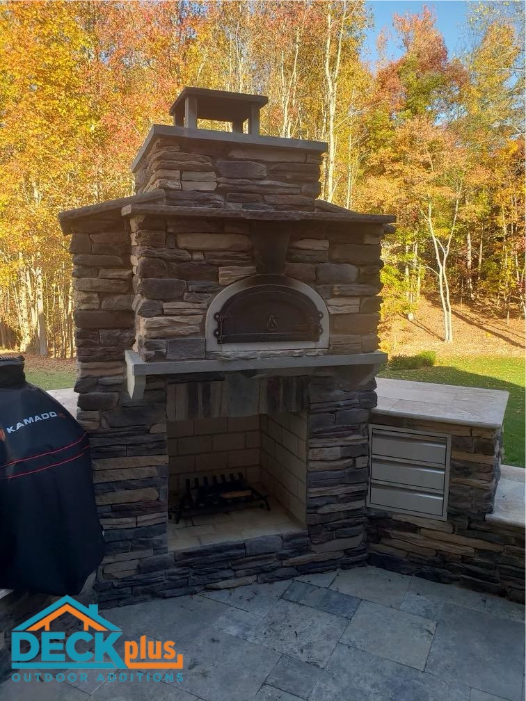 matthews outdoor fireplace with pizza oven